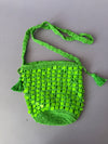 Green Sequin Drawstring Sling Bag